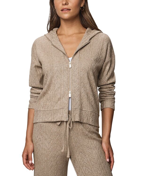 スプレンディット レディース アウター ニット・セーター パーカー Splendid Sweatersoft Zippered Hoodie Light Cedar