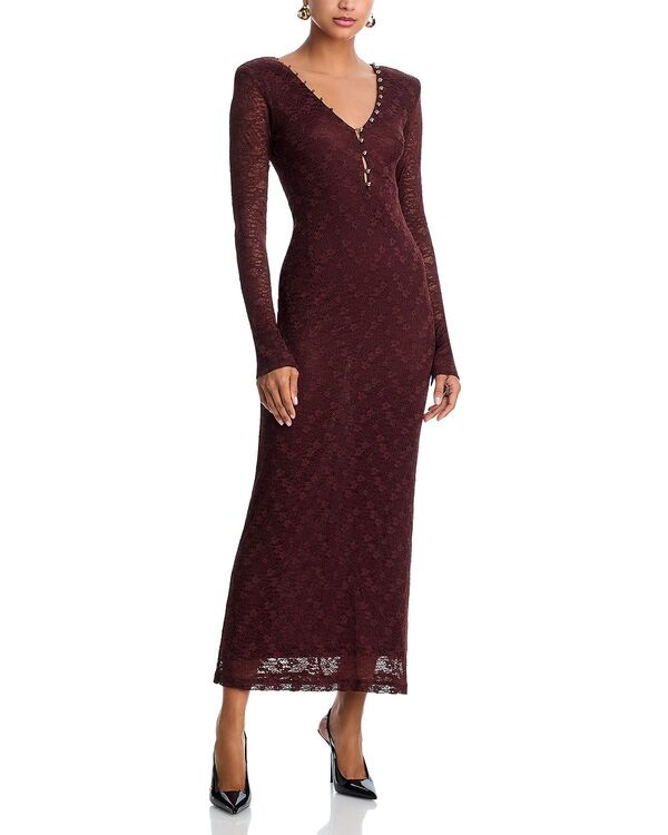 バードット レディース トップス ワンピース マキシ Bardot Zenia Long Sleeve Maxi Dress Chocolate チョコレート|ReVida 店