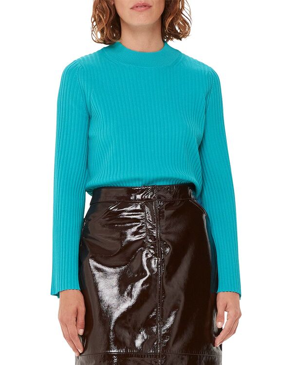ホイッスルズ レディース アウター ニット・セーター Whistles Fluted Sleeve Sweater Turquoise ターコイズ|ReVida 店