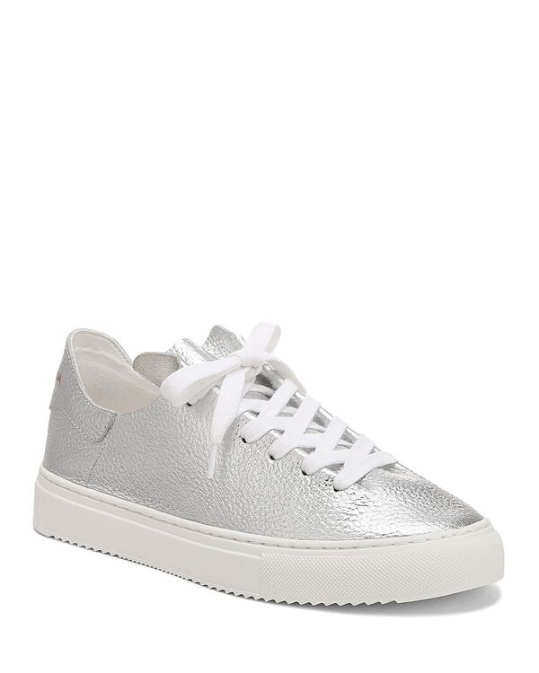 サムエデルマン レディース シューズ スニーカー スピード競技 Sam Edelman Women\u0027s Poppy Lace Up Low Top Sneakersilver Leather しろがね色