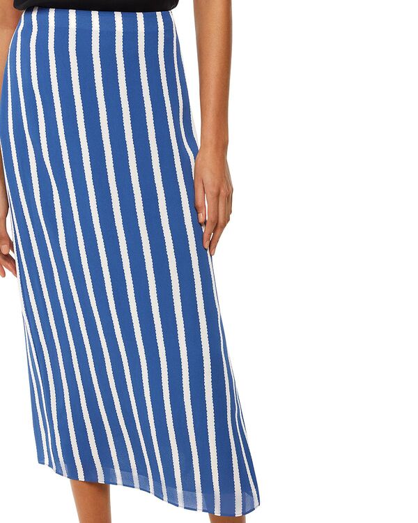 ホイッスルズ レディース ボトムスカート ミディ Whistles Crinkle Stripe Midi Skirt Blue Multi ブルー|ReVida 店
