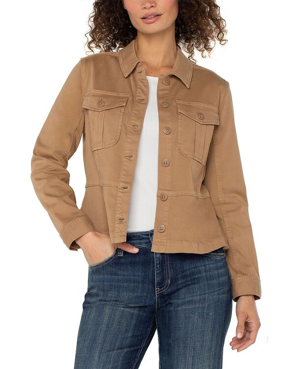 リヴァプール ロサンゼルス レディース アウター ジャケット・ブルゾン Liverpoolos Angeles Peplum Hem Trucker Jacket Desert Camel キャメル