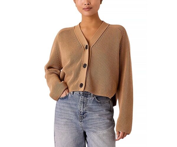 ホイッスルズ レディース アウター カーディガン プチ コットン Whistles Petite Nala Cotton Cardigan Camel キャメル