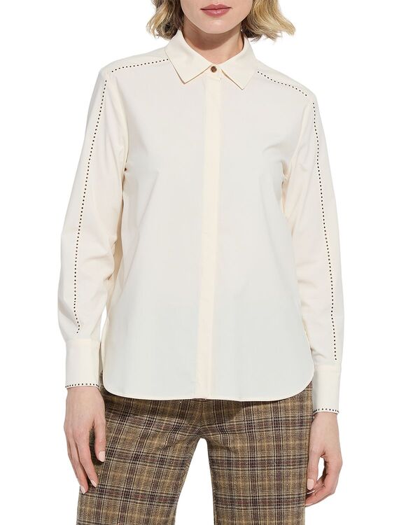 リジー レディース トップス シャツ Lyss Rackel Crystal Embellished Shirt Macadamia