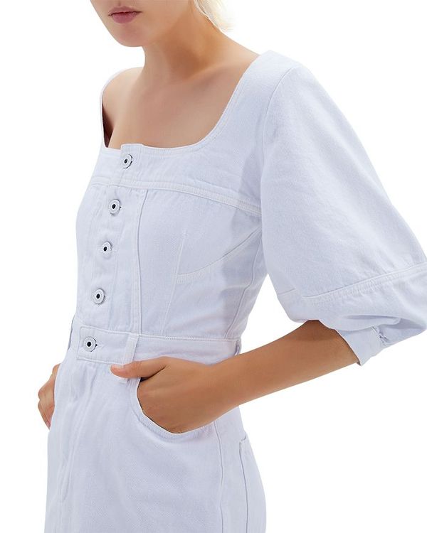 ジョナサンシムカイ レディース ワンピース トップス Poppy Cotton Denim Mini Dress White Centralelectricals Com