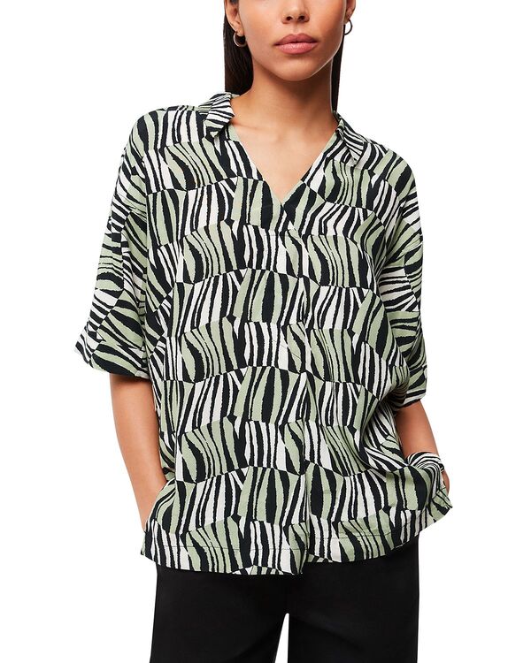 ホイッスルズ レディース トップス シャツ Whistles Checkerboard Tiger Boxy Shirt Multicolor マルチカラー｜ReVida 店