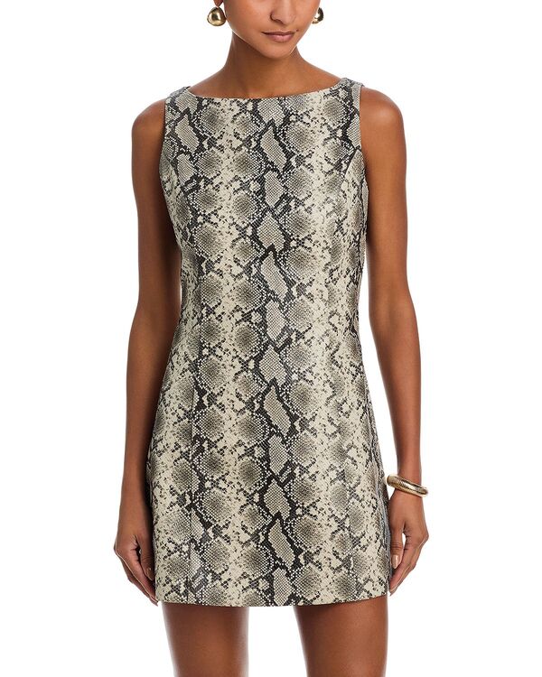 ラインアンドドット レディース トップス ワンピース ミニ レザー フェイクレザー Line & Dot Python Faux Leather Mini Dress Python