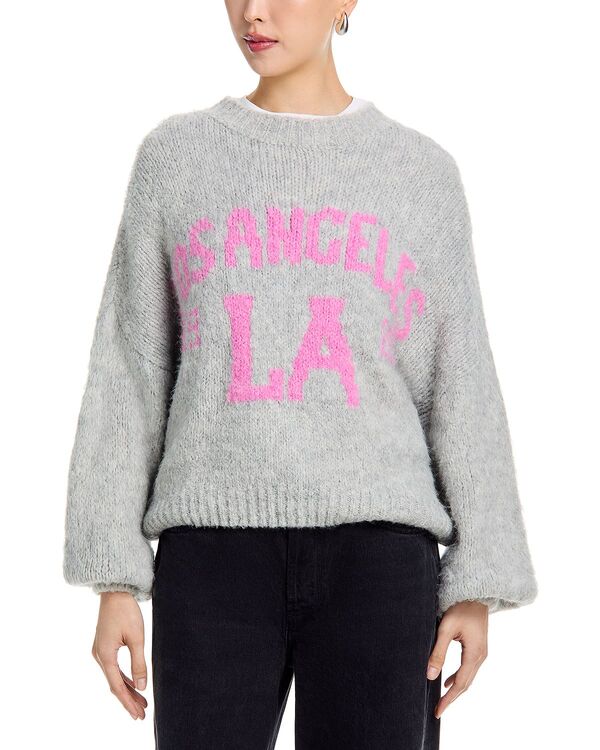 ヴィンテージハバナ レディース アウター 編み物・プルオーバー Vintage Havana Los Angeles Jacquard Sweater Grey 薄墨色 ニット・セーター-トップス
