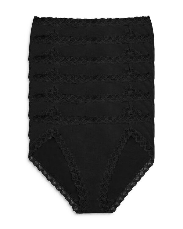 ナトリ レディース アンダー御召しもの ズボン下 Natori Bliss French Cut Brief Pack of 6 Black 黒いこと