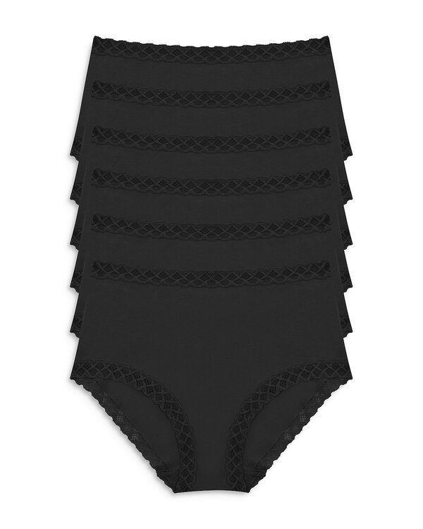 ナトリ レディース アンダー御召しもの ズボン下 Natori Bliss Full Brief Pack of 6 Black 黒いこと