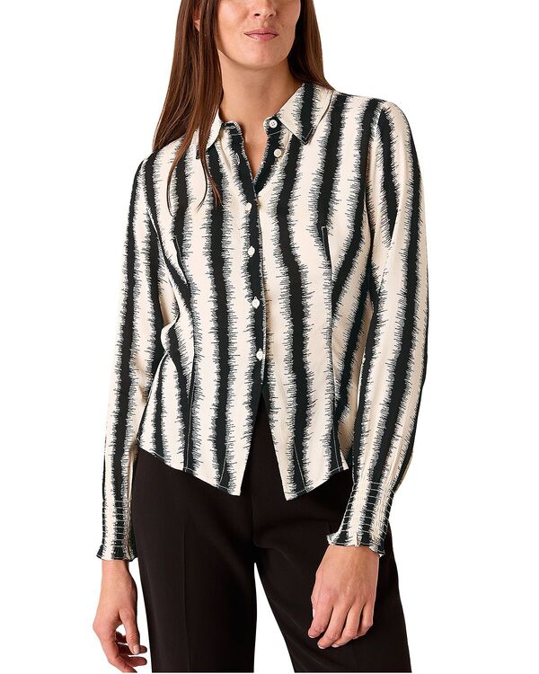 ホイッスルズ レディース トップス シャツ Whistles Hazy Stripe Fitted Shirt Ivory/Multi アイボリー