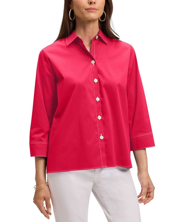 フォックスクラフト レディース トップス シャツ Foxcroft Kelly Stretch Shirt Raspberry