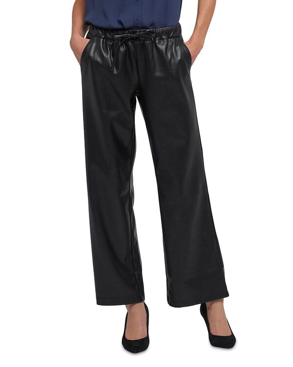 エヌワイディージェイ レディース ボトムス カジュアルパンツ ワイドレッグ レザー フェイクレザー NYDJ Faux Leather Wide Leg Pants Black ブラック
