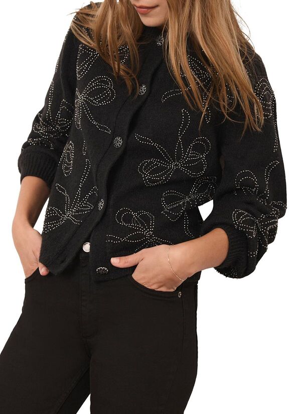 ミルトンベルベット レディース アウター カーディガン Mint Velvet Women's Bow Detail Embellished Cardigan Black ブラック