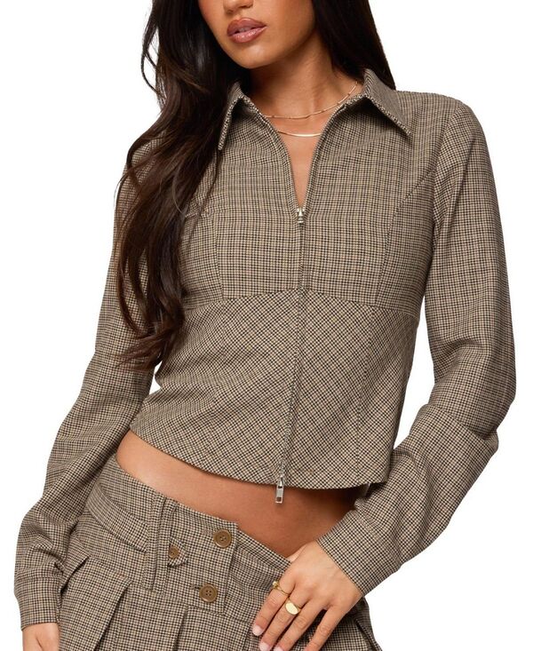 アディクテッド レディース アウター ジャケット・ブルゾン Edikted Lockette Plaid Jacket Mix チェック