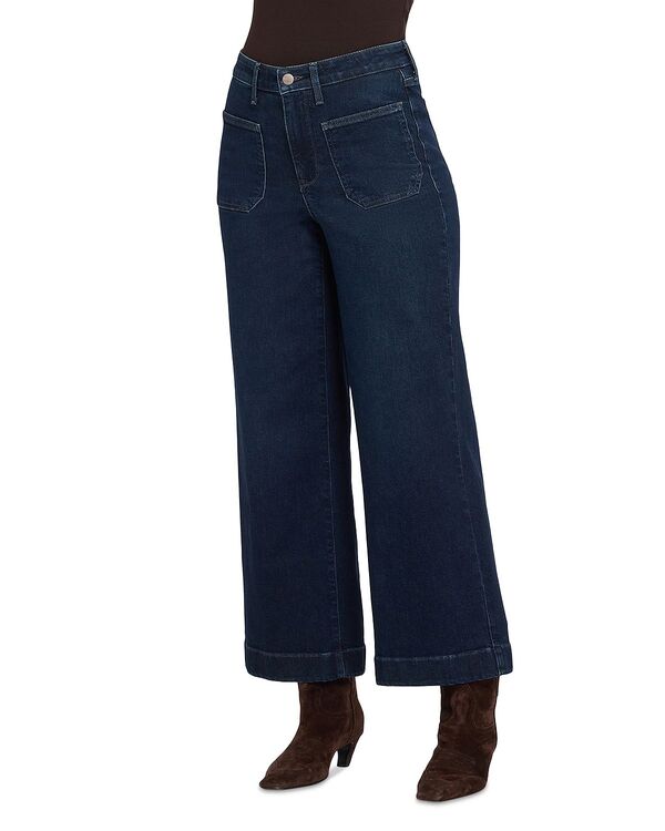 エヌワイディージェイ レディース ボトムス デニムパンツ ワイドレッグ アンクル ジーンズ NYDJ Teresa High Rise Wide Leg Ankle Jeans in Blacken Blue ブルー