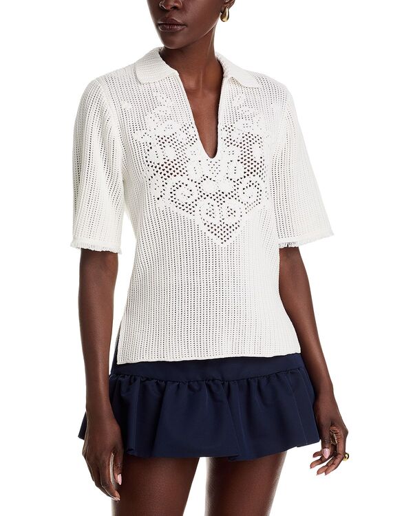 コビーハルペリン レディース アウター ニット・セーター Kobi Halperin Lennon Split Neck Sweater Ivory アイボリー