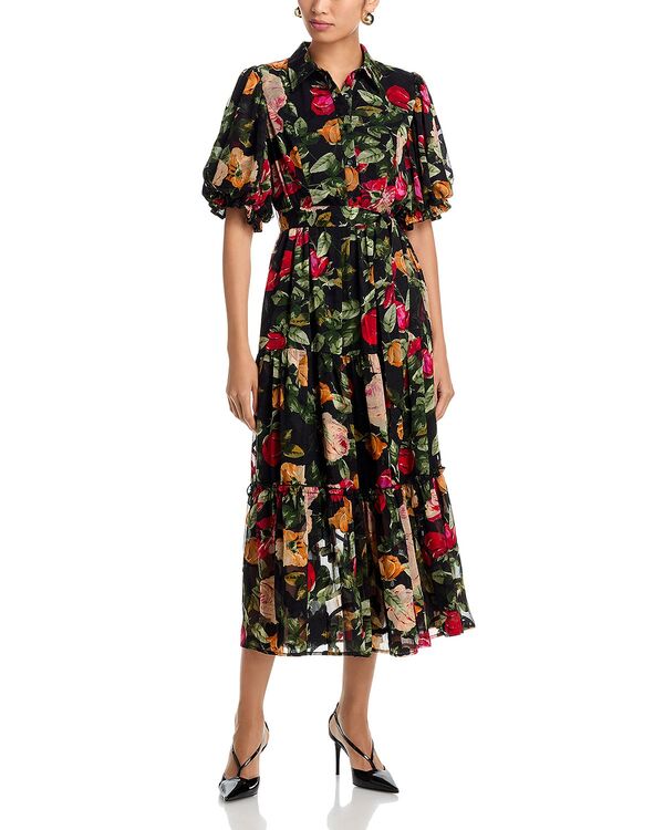 グラシア レディース トップス ワンピース マキシ Gracia Puff Sleeve Tie Belt Maxi Dress Black ブラック