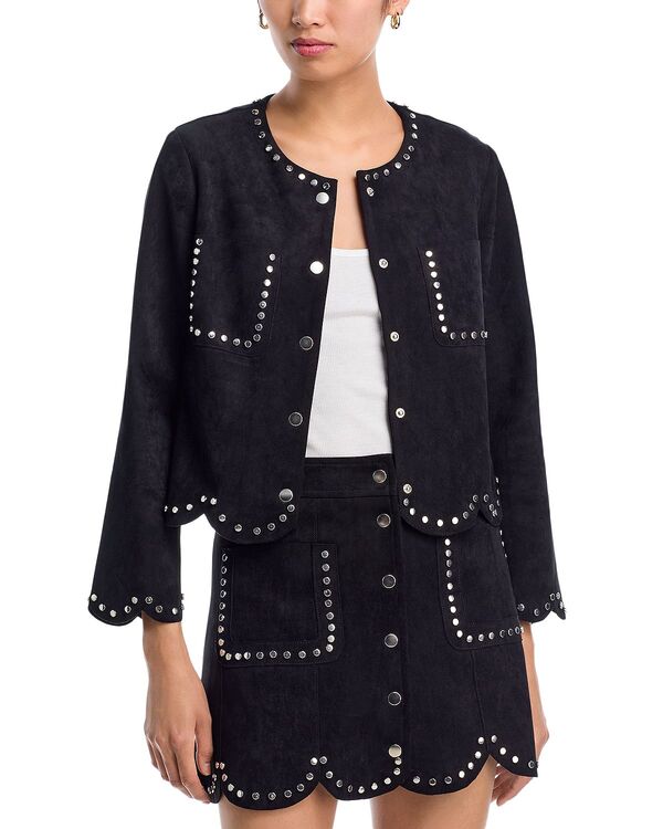 アクア レディース アウター ジャケット・ブルゾン スエード AQUA Faux Suede Jacket - Exclusive Black ブラック
