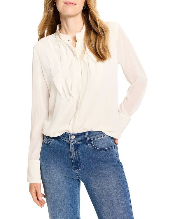 ニックプラスゾーイ レディース トップス シャツ シフォン NIC+ZOE Falling Chiffon Long Sleeve Top Classicream クリーム
