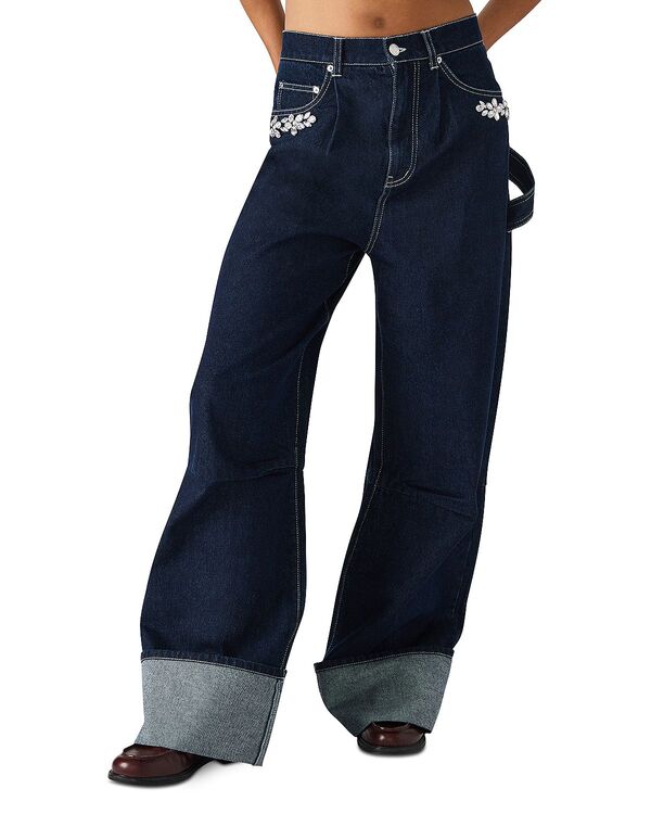 スティーブ マデン レディース ボトムス ジーンズズボン下 ワイドレッグ デニム STEVE MADDEN Bobbie Wide Leg Jeans インチ Bijou Blue 青色 ボトムス-レディースファッション-パンツ