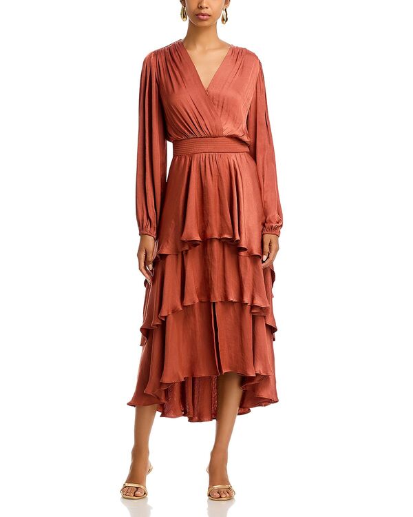スティーブ マデン レディース トップス ワンピース アシンメトリー ミディ STEVE MADDEN Bei Surplice Neck Asymmetric Midi Dress Copper