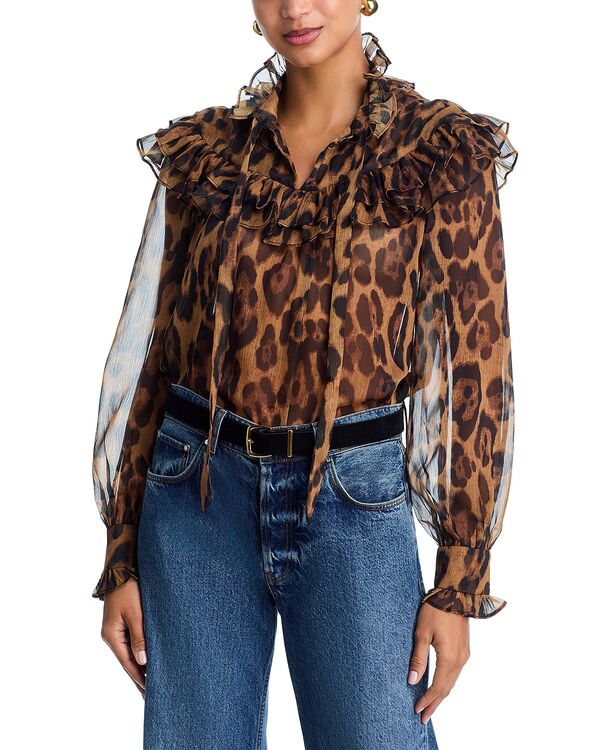 バードット レディース トップス シャツ ブラウス Bardot Fiorella Leopard Blouse Leopard アニマル