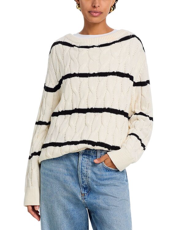 フレンチコネクション レディース アウター ニット・セーター FRENCH CONNECTION Mozart Chunky Boat Neck Cable Knit Sweater Porcelain 19,110円