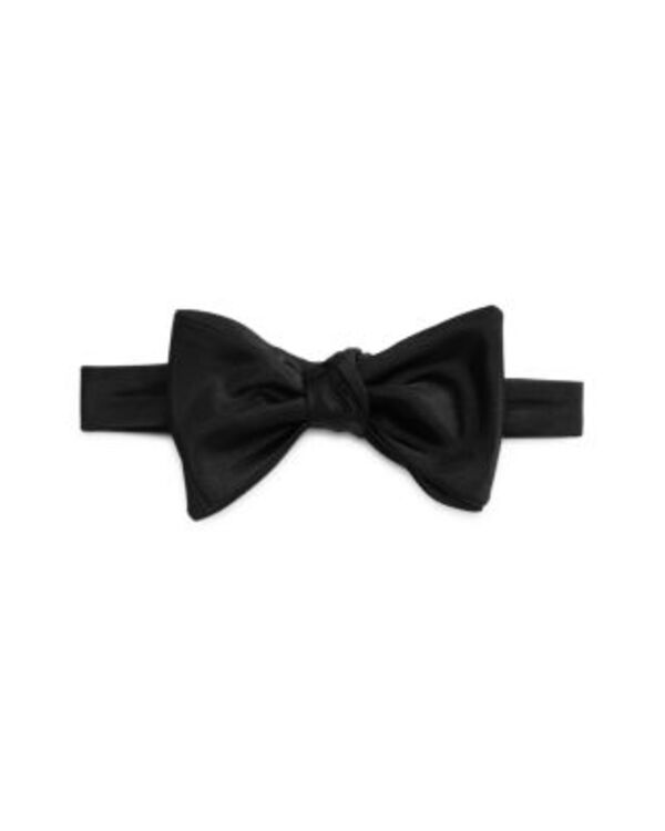 元締め メンズ 付属品 タイ 地絹 BOSS Formal Silk Self Tied Bow Tie Black 黒いこと