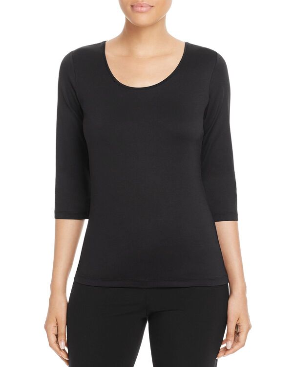 ボス レディース トップス Tシャツ BOSScoop Neck Tee Black ブラック