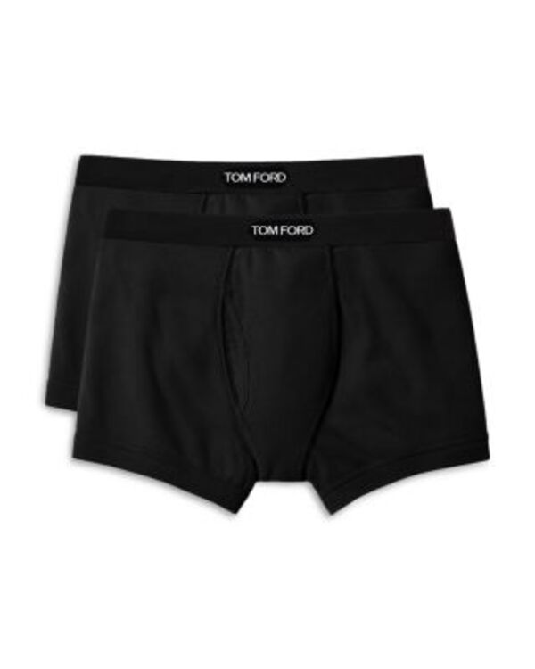トム・ジェラルド・r・フォード メンズ アンダー御召しもの ボクサーズボン下 綿織物 Tom Ford Cotton Blend Boxer Briefset of 2 Black 黒いこと