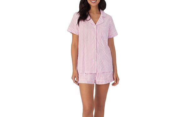 ベッドヘッドパジャマ レディース アンダーお召しもの ナイト爵お召しもの 綿織物 BedHead Pajamastriped Cotton Short Pajamaset Pink Stripe サクラ色