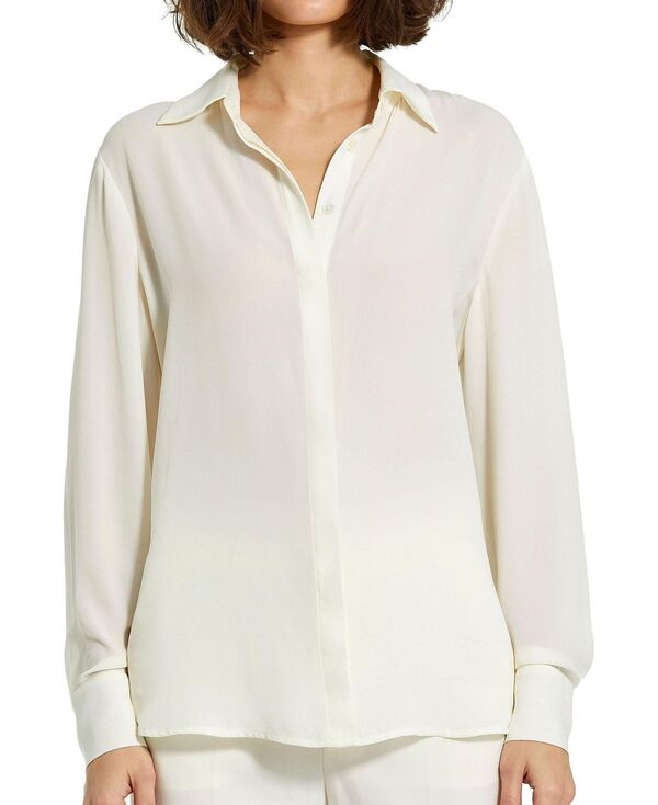 マックダガル レディース トップス シャツ ジョーゼット Mac Duggal Classic Georgette Button Up Shirt Cream クリーム