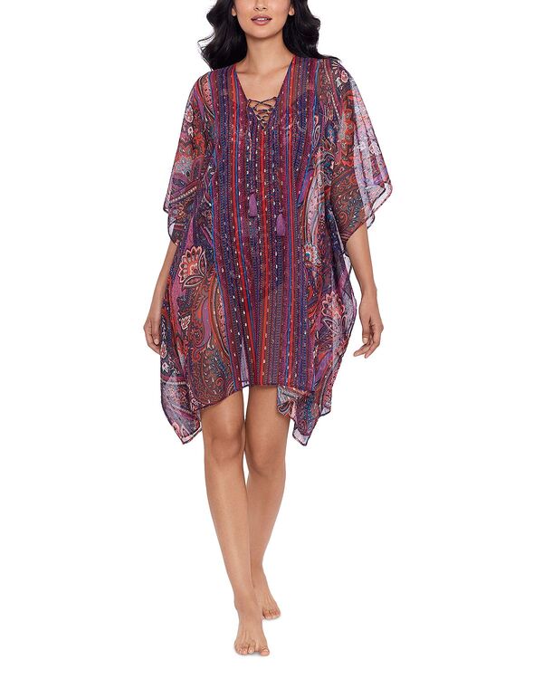 ミラクルスーツ レディース トップス シャツ セミシアー Miraclesuit Dynasty Caftan Semi Sheer Swimsuit Cover-Up Multi マルチカラー