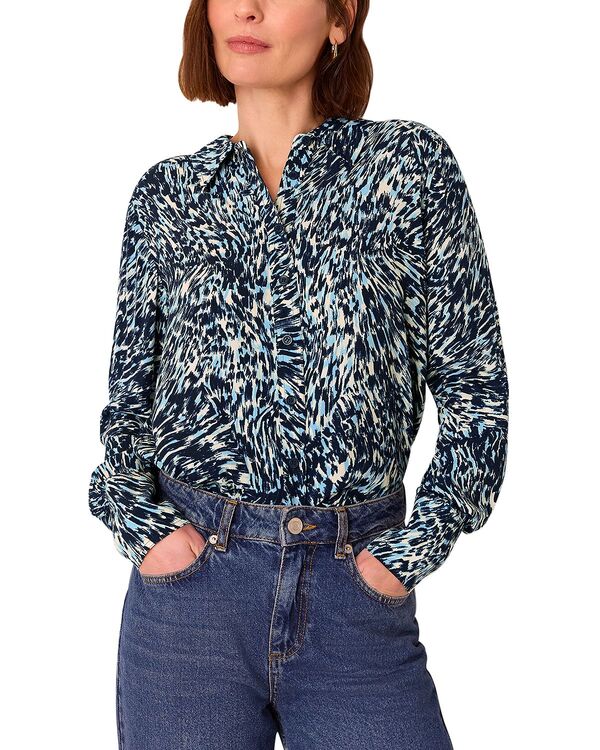 ホイッスルズ レディース トップス シャツ プリント Whistles Leopard Swirl Print Shirt Blue/Multi ブルー