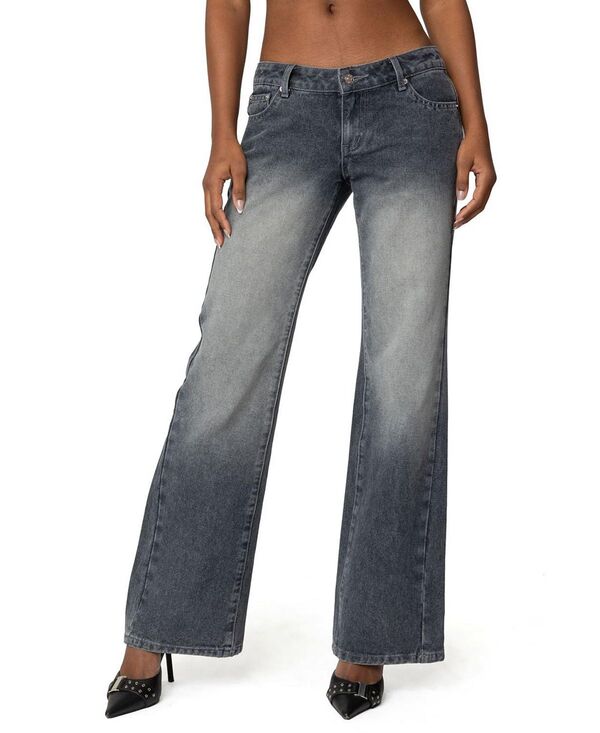 アディクテッド レディース ボトムス ジーンズズボン下 ローライズ デニム Edikted Alysse Low Rise Gray-Washed Jeans Gray-Washed 薄墨色 ボトムス-レディースファッション