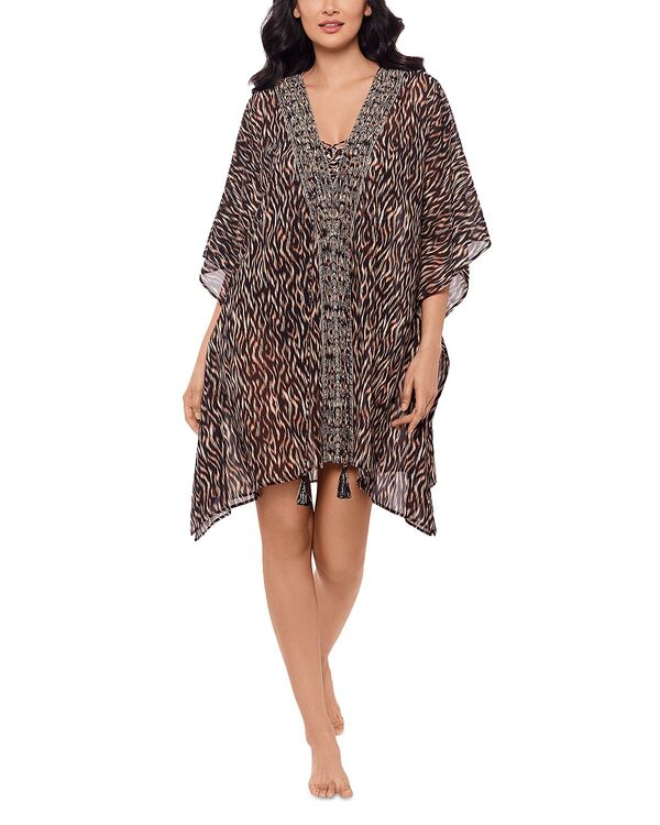 ミラクルスーツ レディース トップス シャツ プリント レース Miraclesuitopkapi Printed Lace Up Caftan Black/Multi ブラック