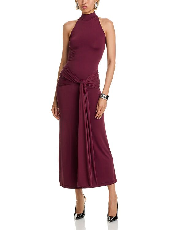 バードット レディース トップス ワンピース Bardot Isadora Tie Front Dress Deeplum プラム