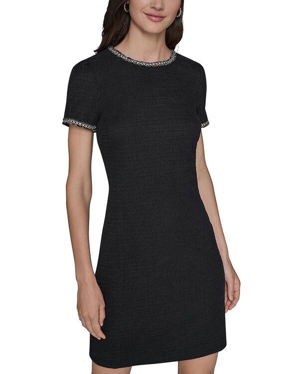 カール ラガーフェルド レディース トップス ワンピース A ライン ツイード KARLAGERFELD PARIS Tweed A Line Dress Black ブラック