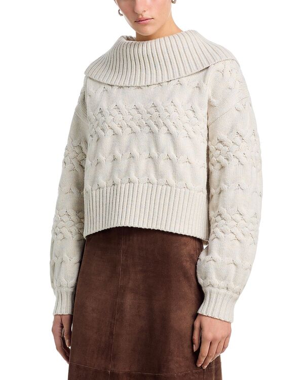 525 アメリカ レディース アウター ニット・セーター 525 America 525 Maureen Cowl Neck Mixed Cable Knit Pullover Sweater Oatmeal Heather ヘザー