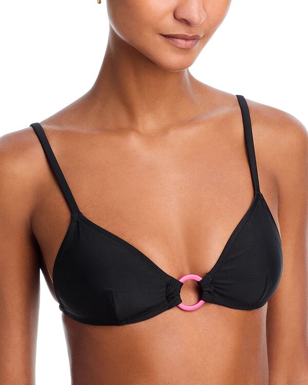 ソリッド アンド ストライプ レディース 水着 トップのみ Solid & Striped The Gaia Ring Front Bikini Top Noir