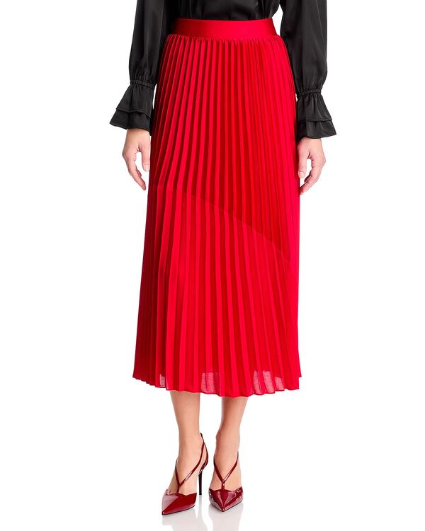 ティー・タハリ レディース ボトムスカート プリーツ Tahari Pleated Mixed Media Skirt Love Star|ReVida 店