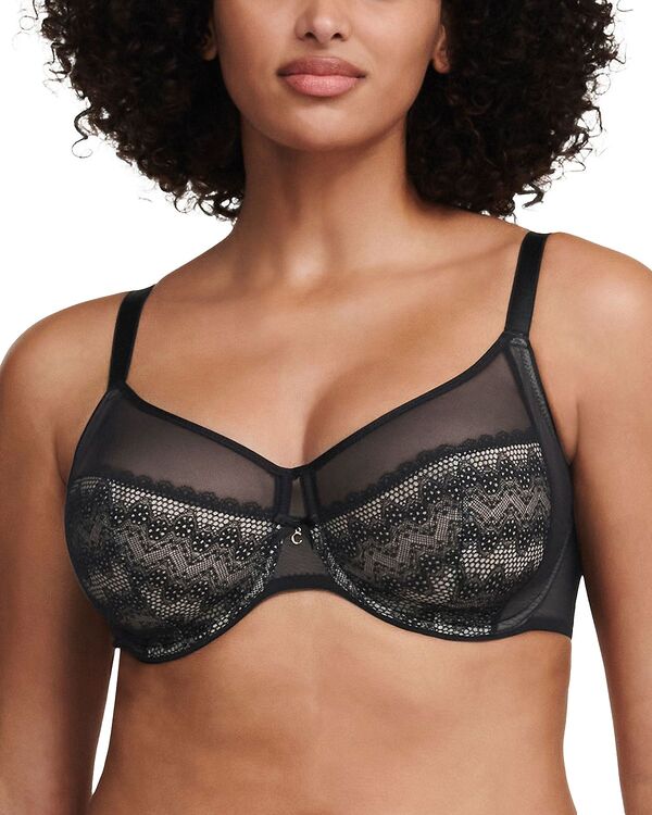 シャントル レディース アンダーお召しもの ブラ Chantelle Revele Moi Perfect Fit Underwire Bra Black 黒いこと ブラジャー-レディース-インナー・下着・ナイトウェア