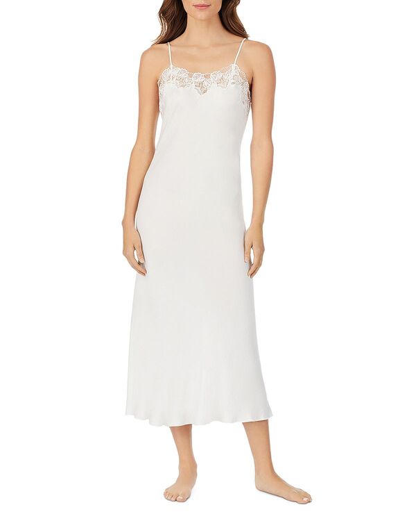 エイレーンウェスト レディース アンダー御召しもの ナイト爵御召しもの 繻子 ノースリーブ Eileen West Sleevelessatinightgown Winter White 白いこと
