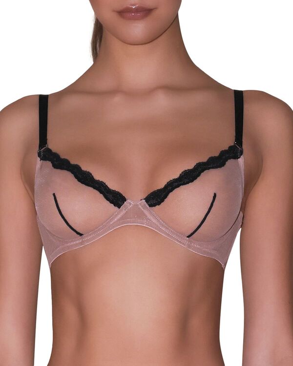 フレーデュマール レディース アンダーウェア ブラジャー チュール シアー Fleur du Mal Sheer Tulle Underwire Demi Bra Petal 19,595円