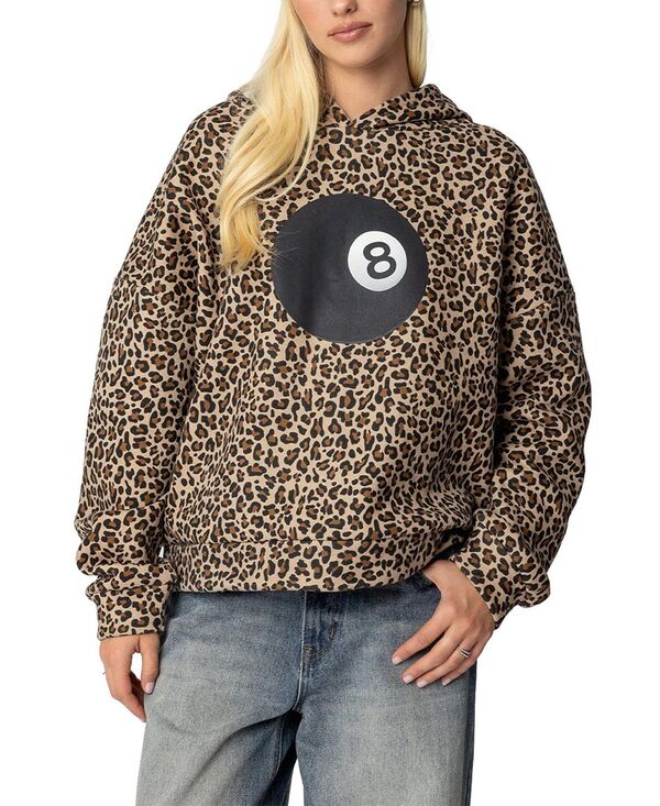 アディクテッド レディース アウター パーカー・スウェット Edikted Leopard Magic 8 Oversized Hoodie Leopard アニマル