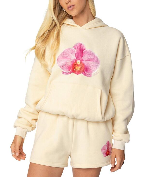 アディクテッド レディース アウター パーカー・スウェット Edikted Orchid Babe Hoodie Yellow イエロー
