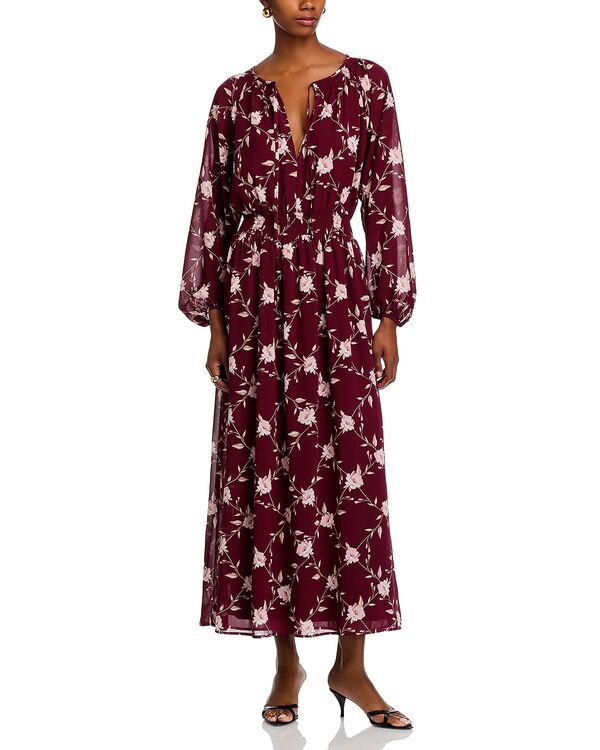 ワイフ レディース トップス ワンピース WAYF Veranda Dress Burgundy Lattice バーガンディ|ReVida 店