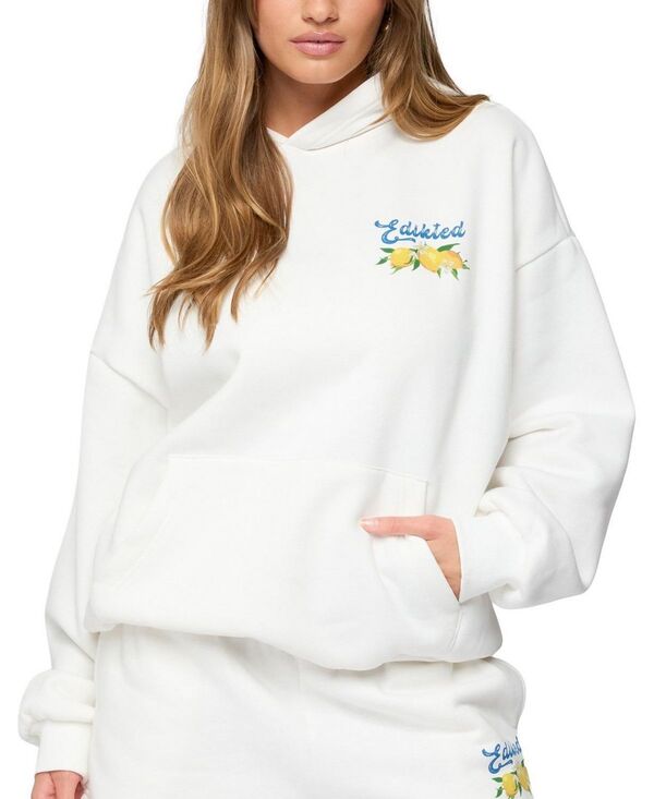 アディクテッド レディース アウター パーカー・スウェット Edikted Squeeze The Day Hoodie White ホワイト｜ReVida 店 17,235円