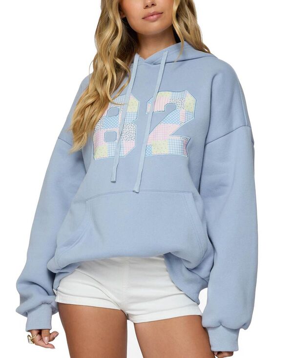 アディクテッド レディース アウター パーカー・スウェット Edikted 82 Oversized Hoodie Light Blue ブルー|ReVida 店